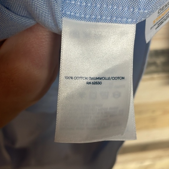 Lands' End Size 17-33 Blue Long Sleeve Traditional Fit Button Down Shirt - Picture 5 of 8